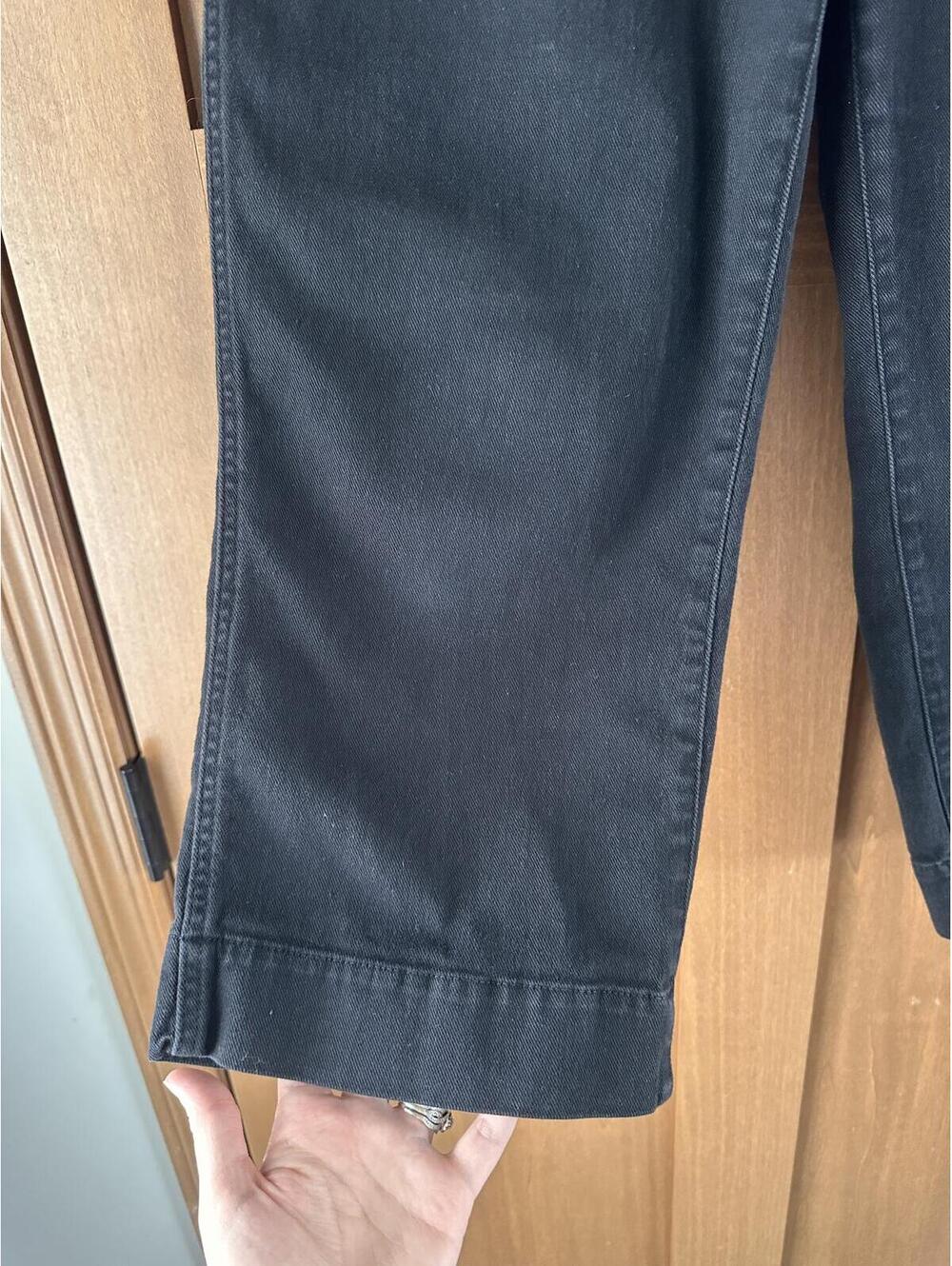 QUINCE Organic Stretch Cotton Twill Wide-Leg Crop Pants Black Women’s size 29 - Picture 4 of 14